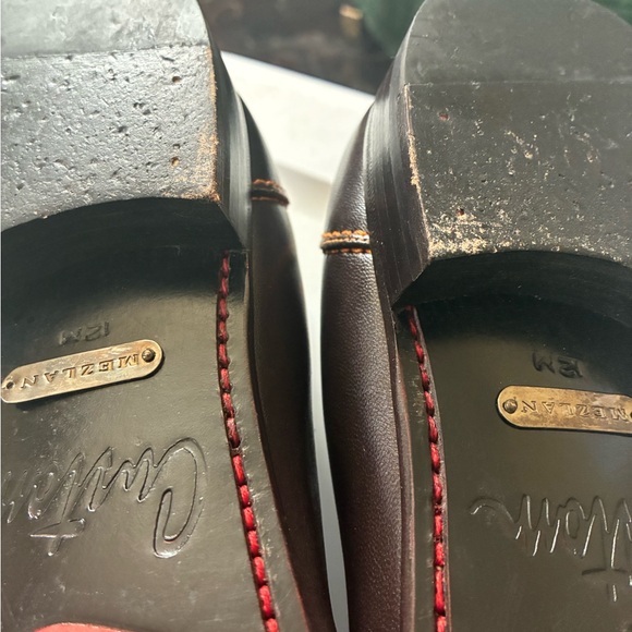 Mezlan Dark Brown Leather Loafers with Orange Trim - Picture 5 of 7